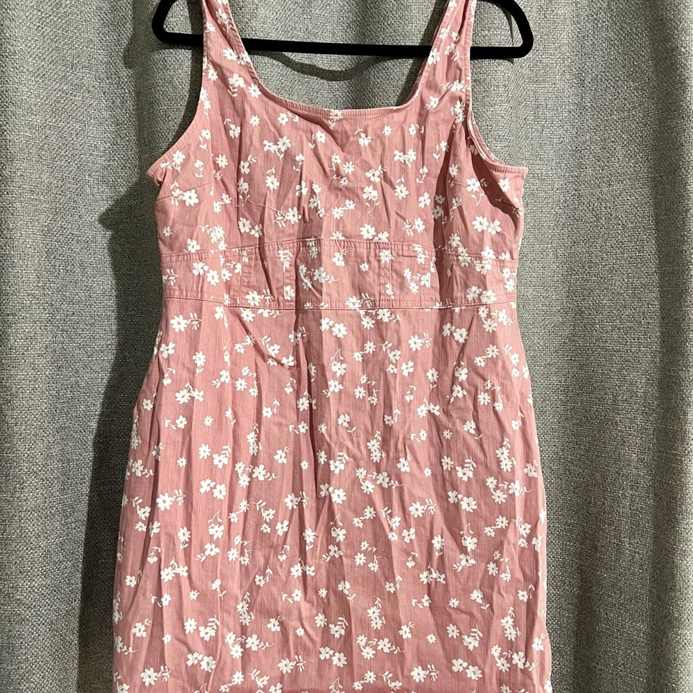 No Boundaries Pink Square Neck Sundress